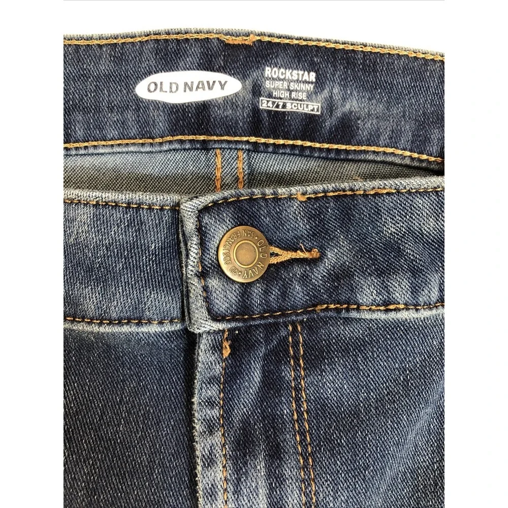 Old Navy Rockstar Jeans Women's Size 18 Denim Blue High Rise Super Skinny Sculpt